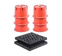 VEVOR Bloques de Gato para Remolque 203,2 mm de Alto, Carga de 907 kg, para Autocaravanas de Alta Resistencia, 6 Bloques de Nivelación y 2 Almohadillas, a Cualquier Terreno, 411 x 411 x 36 mm