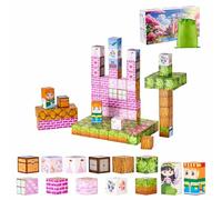 VEVOR Bloques Magnéticos, Juego de 100 Piezas de Castillo de Princesa Cubos de Construcción Magnéticos, Juguetes Sensoriales Stem Montessori de Construcción Apilable para Niños de 3 Años o Más