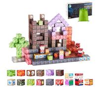 VEVOR Bloques Magnéticos, Juego de 100 Piezas de Castillo Oscuro Cubos de Construcción Magnéticos, Juguetes Sensoriales Stem Montessori de Construcción Apilable para Niños de 3 Años o Más