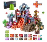 VEVOR Bloques Magnéticos, Juego de 100 Piezas de Castillo Oscuro Cubos de Construcción Magnéticos, Juguetes Sensoriales Stem Montessori de Construcción Apilable para Niños de 3 Años o Más