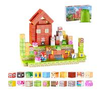 VEVOR Bloques Magnéticos, Juego de 100 Piezas de Escena de Mario Cubos de Construcción Magnéticos, Juguetes Sensoriales Stem Montessori de Construcción Apilable para Niños de 3 Años o Más