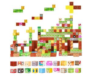 VEVOR Bloques Magnéticos, Juego de 100 Piezas de Escena de Mario Cubos de Construcción Magnéticos, Juguetes Sensoriales STEM Montessori de Construcción Apilable para Niños de 3 Años o Más