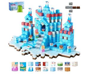 VEVOR Bloques Magnéticos, Juego de 150 Piezas de Castillo Glaciar Cubos de Construcción Magnéticos, Juguetes Sensoriales STEM Montessori de Construcción Apilable para Niños de 3 Años o Más