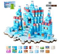 VEVOR Bloques Magnéticos, Juego de 150 Piezas de Castillo Glaciar Cubos de Construcción Magnéticos, Juguetes Sensoriales Stem Montessori de Construcción Apilable para Niños de 3 Años o Más