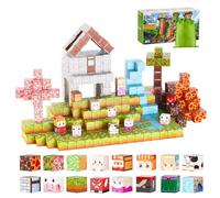 VEVOR Bloques Magnéticos, Juego de 150 Piezas de Castillos Forestales Cubos de Construcción Magnéticos, Juguetes Sensoriales STEM Montessori de Construcción Apilable para Niños de 3 Años o Más