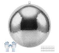 VEVOR Bola de Discoteca Diámetro de 500 mm Bola Disco de Espejos con Gancho, Decoración para Fiestas Bodas Cumpleaños Festivales de Música, Efecto de Reflexión, Kit de Guantes y Recambio de Espejos
