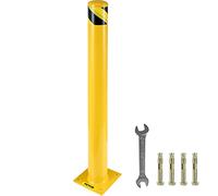 VEVOR Bolardo de Seguridad Metal 48"x4.5", barrera de seguridad de 4-1/2 pulgadas de diámetro exterior, tubo con recubrimiento en polvo amarillo, barrera de seguridad