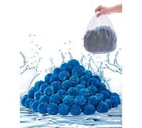 VEVOR Bolas de Filtro para Piscina 0,71 kg para Filtro de Arena de Piscina Medio Filtrante de Fibra de Poliéster Azul Reutilizable con Bolsa de Lavado para Piscina, Acuario, Tanque, Piscina Elevada