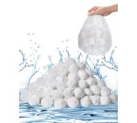 VEVOR Bolas de Filtro para Piscina 0,7 kg para Filtro de Arena de Piscina Medio Filtrante de Fibra de Poliéster Blanco Reutilizable con Bolsa de Lavado para Piscina, Acuario, Tanque, Piscina Elevada