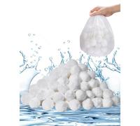 VEVOR Bolas de Filtro para Piscina 0,7 kg para Filtro de Arena de Piscina Medio Filtrante de Fibra de Poliéster Blanco Reutilizable con Bolsa de Lavado para Piscina, Acuario, Tanque, Piscina Elevada