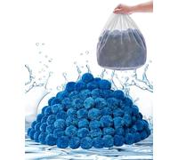 VEVOR Bolas de Filtro para Piscina 1,83 kg para Filtro de Arena de Piscina Medio Filtrante de Fibra de Poliéster Azul Reutilizable con Bolsa de Lavado para Piscina, Acuario, Tanque, Piscina Elevada