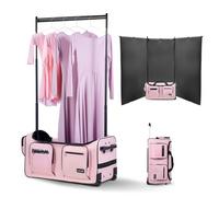 VEVOR Bolsa de Baile 730x430x380 mm con Perchero Bolsa de Viaje con Ruedas, Rosa Mate