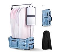 VEVOR Bolsa de Baile, con Perchero Ajustable en Altura, Bolsa de Lona con Ruedas de 74 cm, Puerto USB, Cortina de Privacidad, Ideal para Viajes y Competiciones, Azul Brillante, 730 x 430 x 380 mm