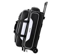 VEVOR Bolsa de Bolos con 3 Bolas con Doble Rodillo con Compartimento | Para zapatos de bolos (hasta la talla 46 para hombre). Bolsa para carrito con ruedas, bolsa de accesorios