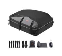 VEVOR Bolsa de Carga a Techo de Automóvil, Tela Oxford 900D 100% Impermeable, para Todos los Vehículos, con Cerradura, Tapete Antideslizante, Ganchos para Puerta, 132 x 100 x 44,5 cm, Negro, Gris
