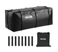 VEVOR Bolsa de Carga para Enganche, Impermeable, PVC 840D, Resistente, para Almacenamiento en Caja de Camioneta con 8 Correas Reforzadas, Apta para Cestas de Enganche de Coche y Furgoneta, Negro