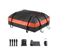 VEVOR Bolsa de Carga para Techo de Automóvil, 15 Pies Cúbicos, 100% Impermeable, Resistente, de PVC 840D, para Todos los Vehículos, con Cerradura, Tapete, 4 Ganchos para Puertas, 113 x 85 x 44 cm