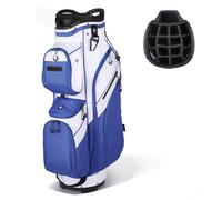 VEVOR Bolsa de Carro para Palos de Golf 15 Compartimentos, 10 Bolsillos, Bolsa para Carrito de Golf de Poliéster, con Correa para Hombro, Cubierta para Lluvia, Cremalleras Suaves, para Adultos