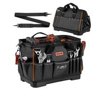 VEVOR Bolsa de Herramientas 33 Bolsillos Poliéster 1680D Bolsa Organizadora Portátil con Base de Plástico, Asa, Cremallera Grande y Correa de Hombro Ajustable para Electricistas Mecánicos Contratistas