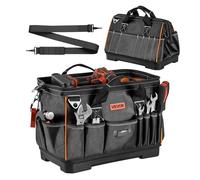 VEVOR Bolsa de Herramientas 33 Bolsillos Poliéster 1680D Bolsa Organizadora Portátil con Base de Plástico, Asa, Cremallera Grande y Correa de Hombro Ajustable para Electricistas Mecánicos Contratistas