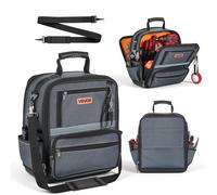 VEVOR Bolsa de Herramientas 34 Bolsillos Poliéster 1680D Bolsa Organizadora Portátil con Asa, Base de Plástico, Cremallera Grande y Correa de Hombro Ajustable para Contratistas Electricistas Mecánicos