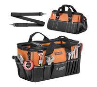 VEVOR Bolsa de Herramientas con 33 Bolsillos de 400 mm, Poliéster 1680D, Bolsa Organizadora Portátil con Correa de Hombro Ajustable, Asa, Cremallera Grande para Mecánicos Contratistas Electricistas