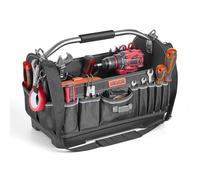 VEVOR Bolsa de Herramientas de 410 mm con 33 Bolsillos, Apertura Superior, Bolsa Organizadora Portátil con Correa Ajustable, Base, Asa, Cremallera Grande para Mecánicos Contratistas Electricistas