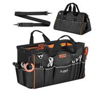 VEVOR Bolsa de Herramientas de 510 mm con 33 Bolsillos, Poliéster 1680D, Bolsa Organizadora Portátil con Asa, Correa de Hombro Ajustable, Cremallera Grande para Contratistas Electricistas Mecánicos
