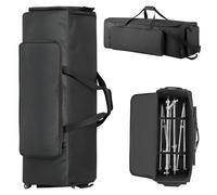 VEVOR Bolsa de Transporte para Herrajes de Batería, 90 x 35 x 32 cm, Funda para Hardware de Batería con Ruedas Correa de Hombro, 1680D Impermeable Antichoque, para Soportes Pedal Accesorios, Negro
