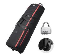 VEVOR Bolsa de Viaje Enrollable para Palos de Golf Bolsa de Carrito Portátil con 2 Ruedas Impermeable Resistente al Desgaste Nailon 1000D Bolsa de Almacenamiento Plegable para Palos de Golf, Negro