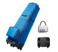 VEVOR Bolsa de Viaje Enrollable para Palos de Golf Bolsa de Carrito Portátil 6 Ruedas Impermeable Resistente al Desgaste 1200D Poliéster Oxford Bolsa de Almacenamiento para Palos de Golf, Azul