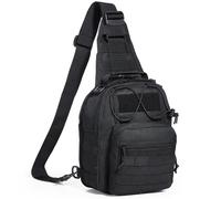 VEVOR Bolsa de Viaje Táctica Bolsa de Hombro 10 L con Diseño Molle y Múltiples Bolsillos, Bolsa de Viaje de Poliéster 600D Bolsa de Equipo Mochila para Deportes, Viajes, Camping, Ropa Fitness, Negro