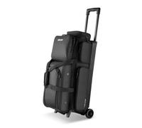 VEVOR Bolsa para 3 Bolas con Ruedas Dobles, Compartimento Separado para Zapatos hasta Talla de 16 EE. UU. y Bolsillo Extragrande para Accesorios. Asa Retráctil 105 cm, 790 x 320 x 390 mm, Negro