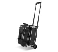 VEVOR Bolsa para bolas de boliche, bolsa de bolos doble con ruedas con un compartimento separado para zapatos (hasta talla 16 de EE. UU.) y bolsillo para accesorios de gran tamaño, mango retráctil que