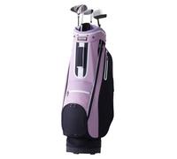VEVOR Bolsa para Carrito Premium de Golf con Organizador de 14 Vías en la Parte Superior de 450 x 300 x 920 mm con Múltiples Bolsillos con Asas, Cubierta Antipolvo y Correa Desmontable, Negro y Morado