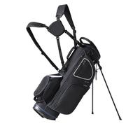 VEVOR Bolsa para Carrito Premium de 330 x 220 x 890 mm de Golf con Organizador de 14 Vías en la Parte Superior, 11 Bolsillos, con Asas y Cubierta Antipolvo y Correa Doble Desmontable, Negro y Blanco