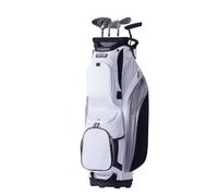 VEVOR Bolsa para Carrito de Nailon Premium de Golf con Organizador de 14 Vías en la Parte Superior de 410 x 370 x 915 mm y 13 Bolsillos con Asas, Cubierta Antipolvo y Correas Desmontables, Blanco