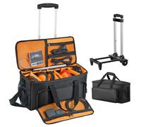 VEVOR Bolsa para DJ con Ruedas 50 x 24 x 26 cm, Bolsa de Viaje para Cables 1680D Acolchada con 6 Divisores Desmontables, Impermeable, Resistente al Desgaste para Accesorios Equipos de Sonido Músicos
