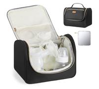 VEVOR Bolsa Portátil a Extractor de Leche, Tapete Impermeable, Compatible con M5/M6, Accesorios de Extracción y Almacenamiento de Leche Materna, para Trabajo y Viajes, Negro, 255 x 150 x 190 mm