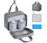 VEVOR Bolsa Portátil para Extractor de Leche, 290 x 160 x 210 mm, con Bolsa de Hielo y 6 Compartimentos, Compatible con M5/M6, Accesorios de Extracción y Almacenamiento de Leche Materna, Gris