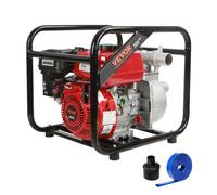 VEVOR Bomba de Agua con Motor de Gasolina 50 mm 7HP 142 GPM Elevación de 45 m Succión de 7 m Bomba de Transferencia de Agua de Basura a Gas 4 Tiempos Portátil de Alta Presión con Manguera de 7,6 m