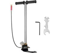 VEVOR Bomba de Aire 4.500 PSI, Inflador de Aire de Bomba con Manómetro de Alta Presión, Inflador de Bomba de Mano de Tres Etapas, Bomba de Aire de Acero Inoxidable de Bicicletas de Pie y Carretera