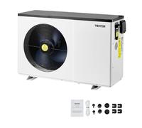 VEVOR Bomba de Calor Eléctrica para Piscina, 3,22-15,25 kW, Calentadores de Piscina de Frecuencia Variable que Ahorran Energía para Piscinas Elevadas 30-60 m³, CA 220-240 V 50 Hz, 1000 x 391 x 654 mm