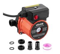 VEVOR Bomba de Circulación de Agua Caliente, 38 LPM, Sistema de Recirculación Instantánea, 3 Velocidades con Caudales de 2,13/1,69/1,21 m³/h, 100 W, Cabezal de Hierro Fundido, Naranja y Negro