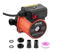 VEVOR Bomba de Circulación de Agua Caliente, 38 LPM, Sistema de Recirculación Instantánea, 3 Velocidades con Caudales de 2,13/1,69/1,21 m³/h, 100 W, Cabezal de Hierro Fundido, Naranja y Negro