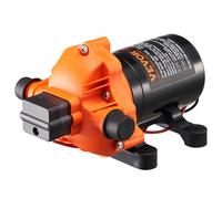 VEVOR Bomba de Diafragma 12 V 11,36 L/min, Bomba de Agua de 3 Cámaras con Interruptor de Presión Automático Ajustable de 40 a 100 PSI, 50 PSI, Puerto MNPT de 12,7mm para Camión de Comida, Autocaravana