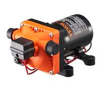 VEVOR Bomba de Diafragma 12 V 11,36 L/min, Bomba de Agua de 4 Cámaras con Interruptor de Presión Automático Ajustable de 40 a 100 PSI, 55 PSI, Puerto MNPT de 12,7mm para Camión de Comida, Autocaravana