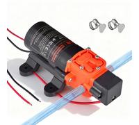 VEVOR Bomba de Diafragma, 4,5 L/min, Autocebante, de 2 Cámaras con 2 Abrazaderas, Presión Máxima de 5,5 Bar, Funcionamiento Silencioso, para Autocaravanas, Caravanas, Barcos y Riego de Jardines