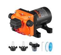 VEVOR Bomba de Diafragma de Agua 12 V Caudal de 3,5 GPM Presión Nominal de 55 PSI, Ajustable de 40 a 80 PSI, Pulverizadora Autocebante con Presostato para Autocaravanas, Caravanas, Embarcaciones