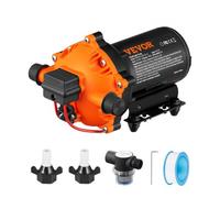 VEVOR Bomba de Diafragma de Agua 12 V Caudal de 5,5 GPM Presión Nominal de 70 PSI, Ajustable de 40 a 100 PSI, Pulverizadora Autocebante con Presostato para Autocaravanas, Caravanas, Embarcaciones